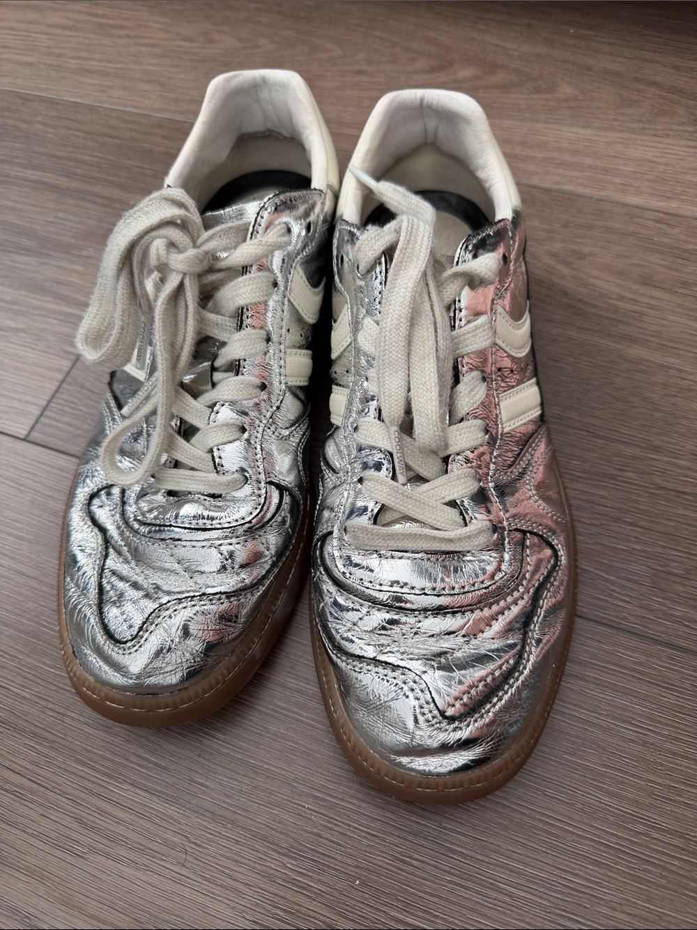 Coolway Metallic Silver and White Sneakers